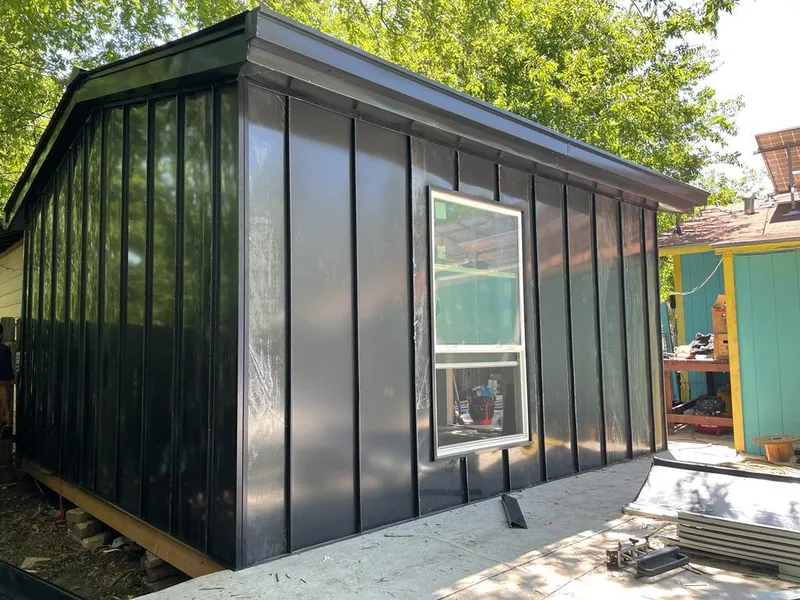 Black standing seam metal wall panels for Metal Roof Installation in Burnt Mills